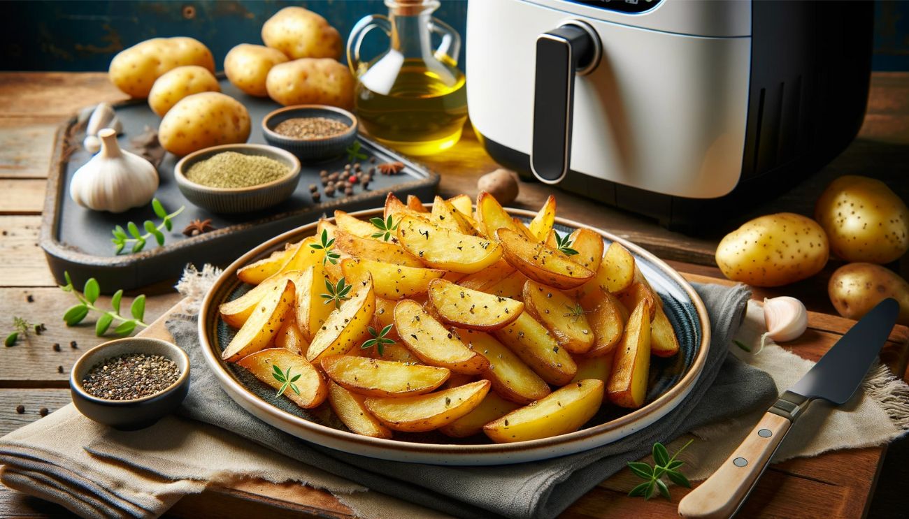 Lire la suite à propos de l’article Quartiers de pommes de terre pour friteuse à air